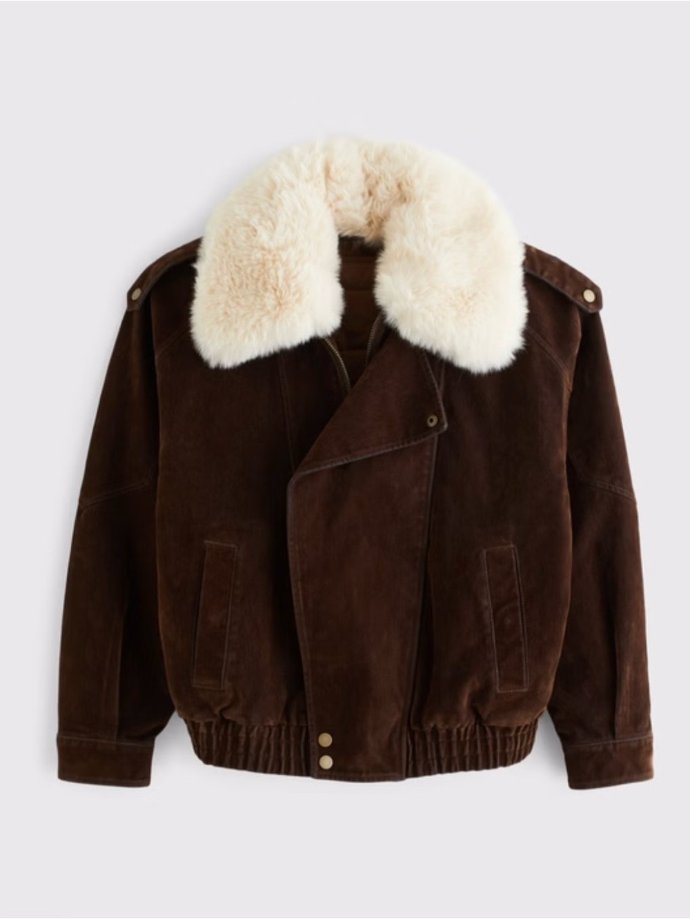 Abercrombie & Fitch Convertible Flocked Denim Bomber Jacket